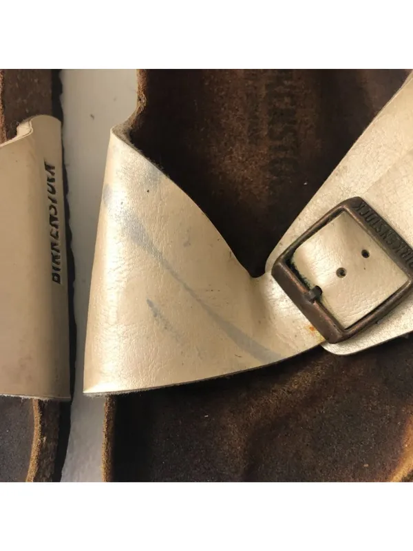 Birkenstock Madrid Slide Sandals White 40 Women's Size 9 - Image 3