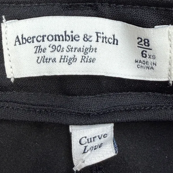 Abercrombie & Fitch Vegan Leather Cropped Pants 28/6 XS Black 90s Straight Edgy - Image 3