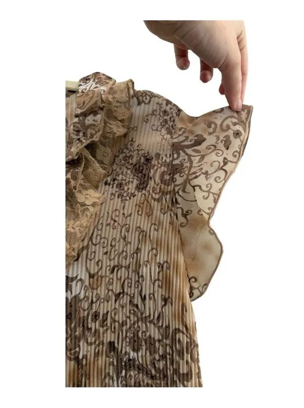 Y2K inspired Cato Floral Sheer Ruffle Paisley Blouse Size Large - Image 2