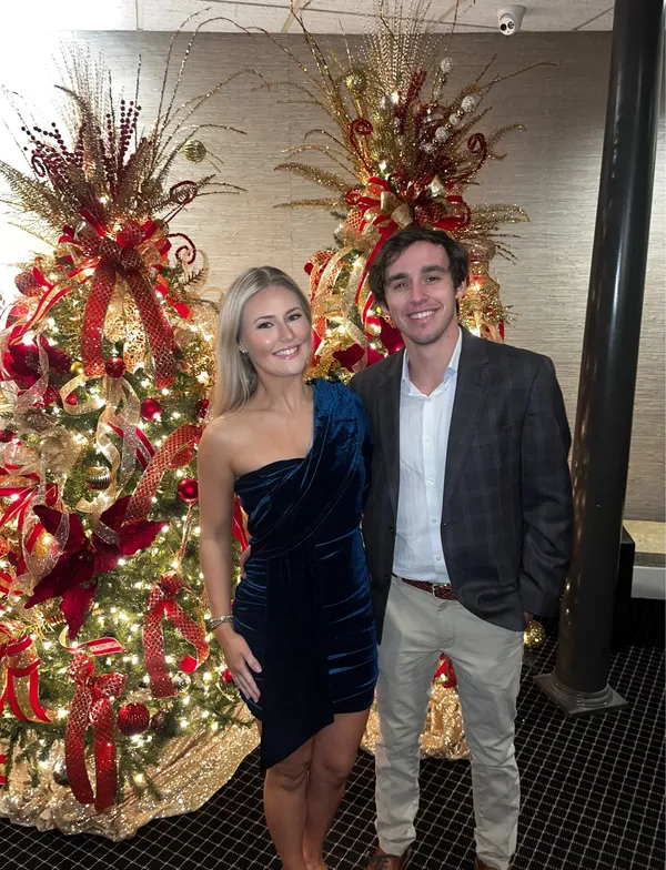 Triple Threads Velvet Dress Blue - Image 2