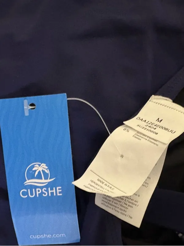 NWT Cupshe Navy One-Piece Swimsuit with Cross Straps Medium - Image 6
