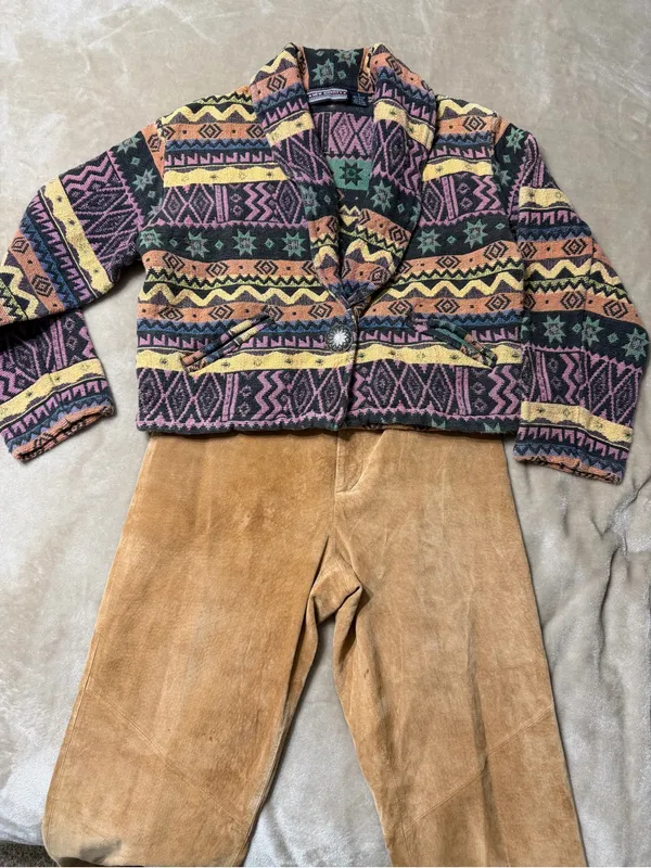 Margaret Godfrey Vintage Leather Suede Tan Pants - Size 4 - Image 14