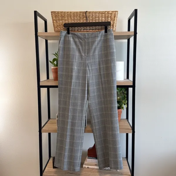 Talbots Plaid High-Rise Straight Leg Woven Career Dress Pant Trouser, 10 - Image 7