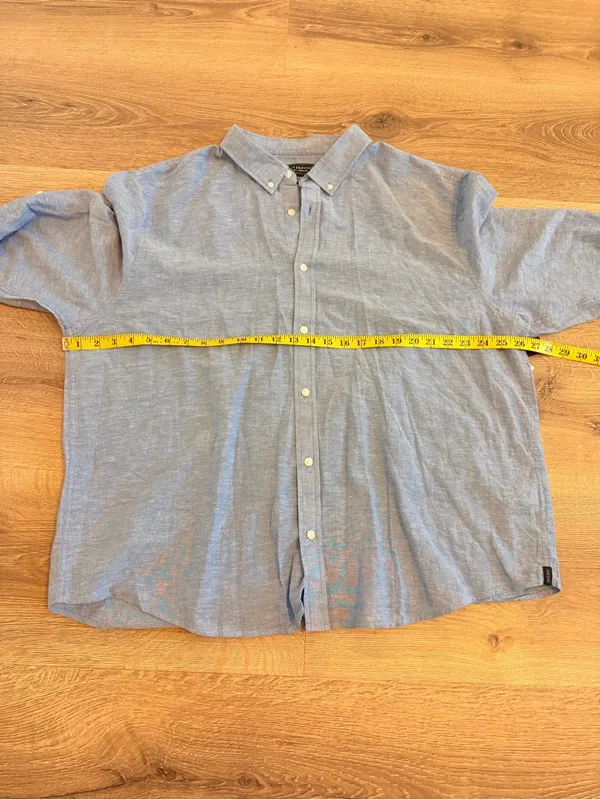 Liverpool Los Angeles Women XXL Blue Chambray Linen Blend Roll Tab Shirt NWT - Image 4