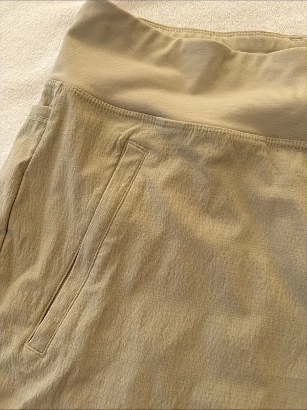 Athleta size 14 Trekkie North Khaki Athletic Shorts Wide Waistband athletic casu - Image 4