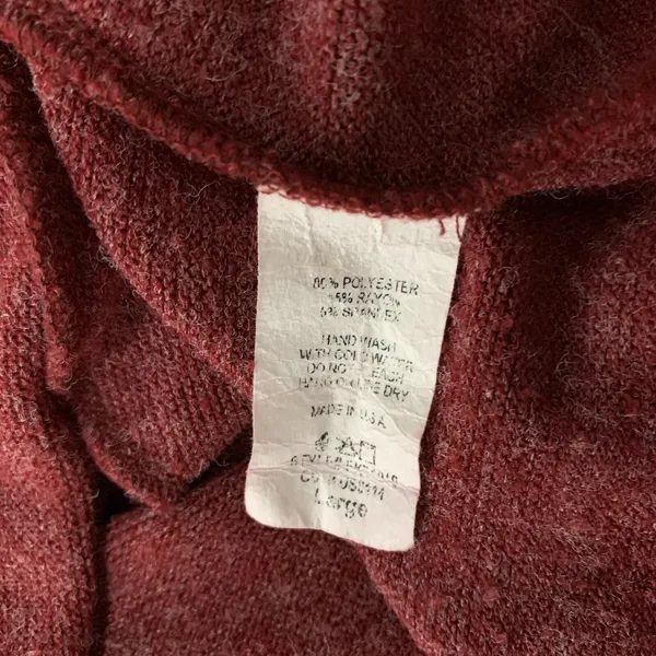 Eloges Red Knit Tunic Top Large Long Sleeve Sweater Boho Fall Casual - Image 6