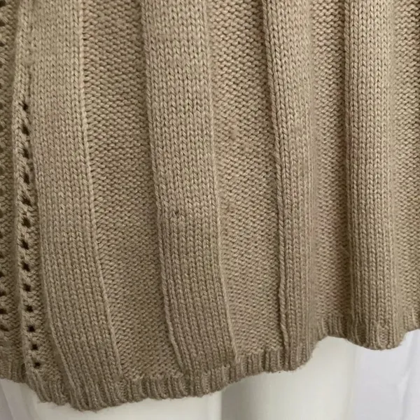Carolyn‎ Taylor Open Front Tan Open Knit Button Detail Long Sleeve Bell Sz Small - Image 6