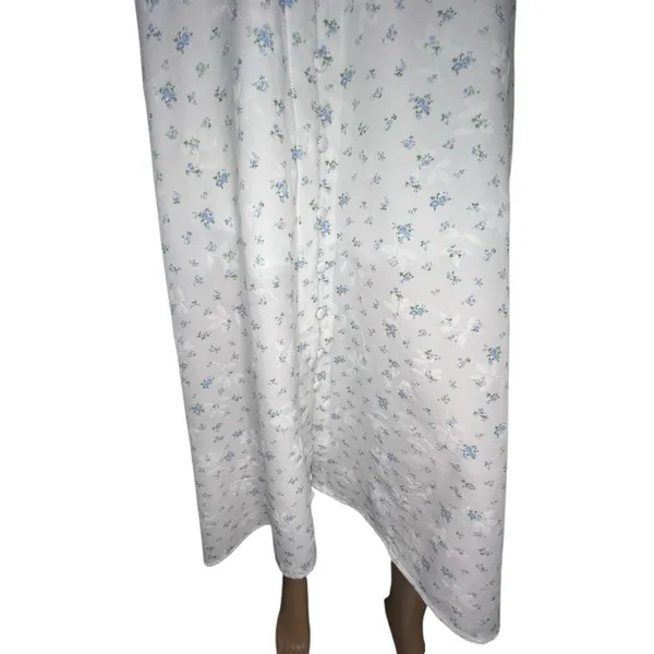 Cider Cottagecore Floral Pattern Button Up Short Sleeve V-Neck Dress - Image 6