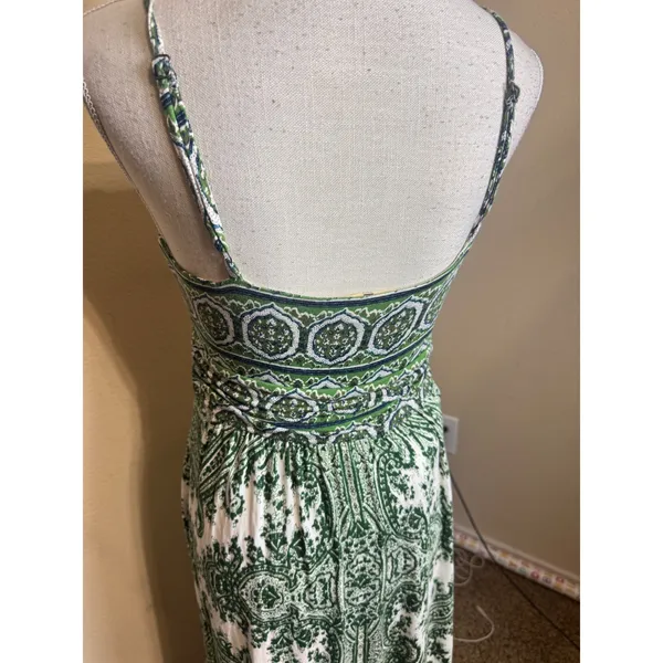 Moulinette Soeurs Green Paisley Tie Front Maxi Dress Brisbane Size M - Image 7