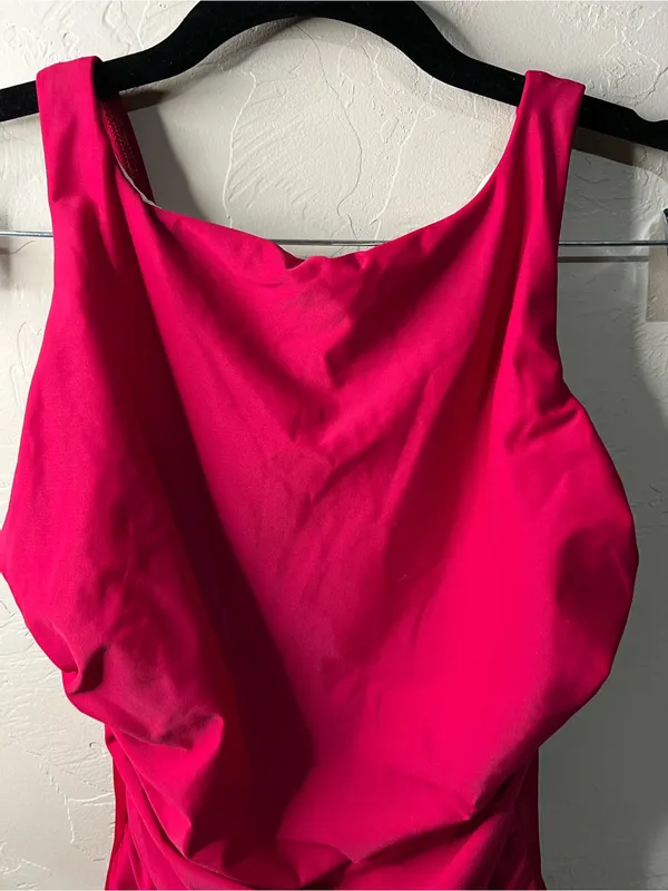 Miraclesuit Regatta Red Ruched High Neck One Piece Tummy Control Swimsuit - Image 3