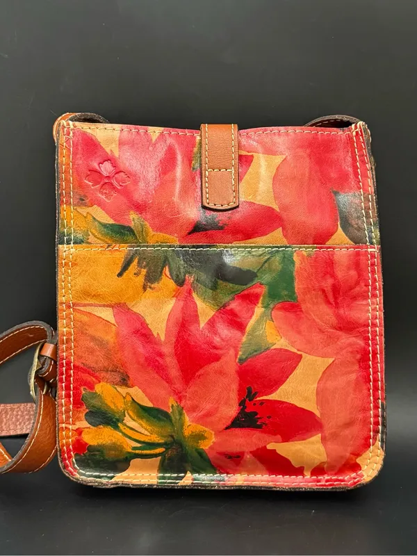 PATRICIA NASH Venezia Pouch Crossbody Spring Multi Floral Leather Crossbody Bag - Image 3