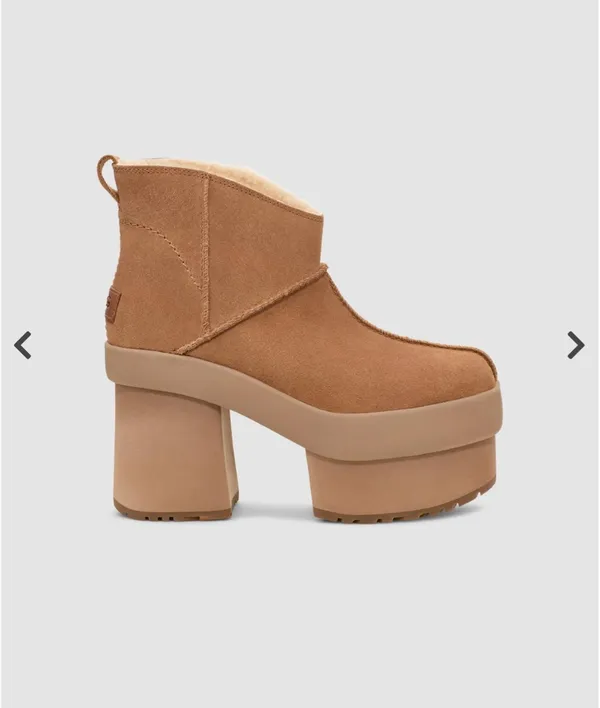 UGG Tan Chunky Platform Shearling Booties - Image 2