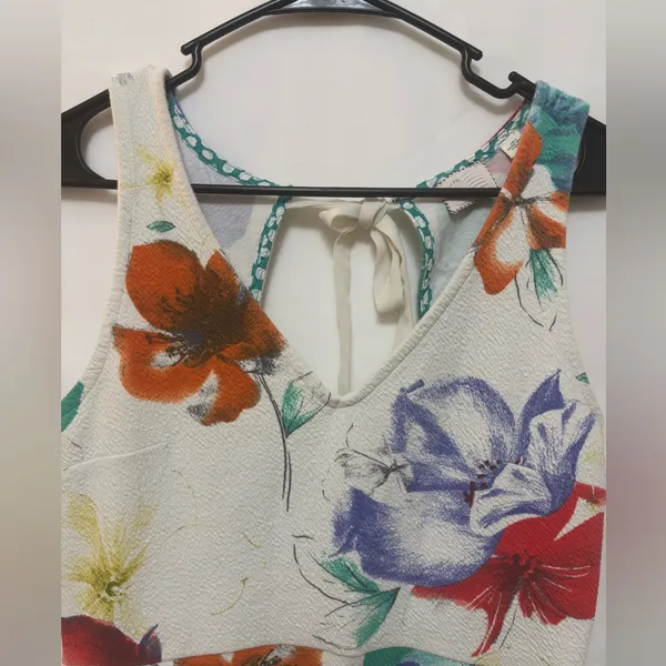 Anthropologie 9 H15 STCL Postmark Flynn Floral Peplum Textured‎ Tank Size Medium - Image 2