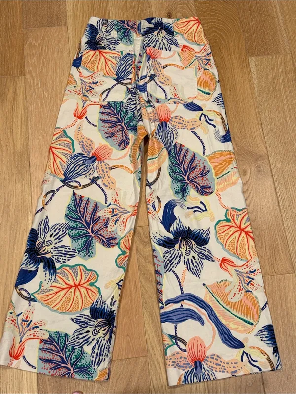 Maeve‎ Anthropologie Wide-Leg Pants with Multicolor Botanical Print 26 - Image 4