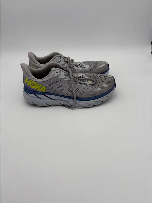 Hoka Clifton 7 $180 Woman’s 9 One One Gray Running Shoes with Yellow Logo - Image 8