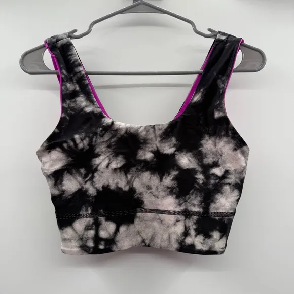 Fabletics Harlow Reversible Medium Impact Sports Bra Sz S Tie Dye Bright‎ Pink - Image 4