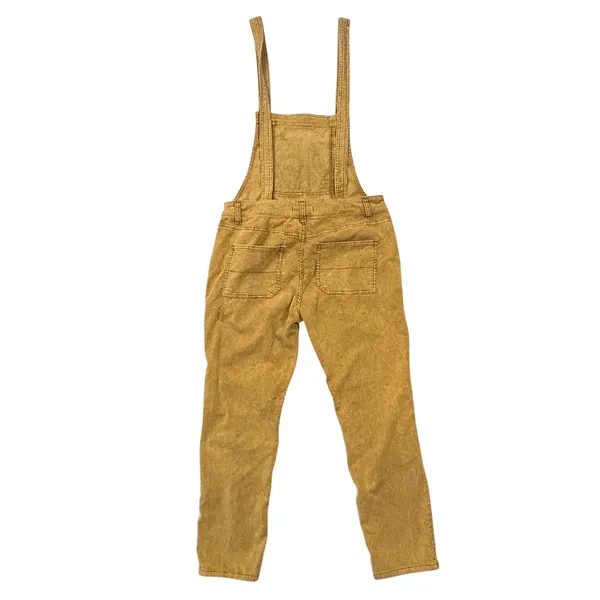 Free People Corduroy Overalls‎ Womens 29 Straight Leg Distressed Mustard Yellow - Image 3