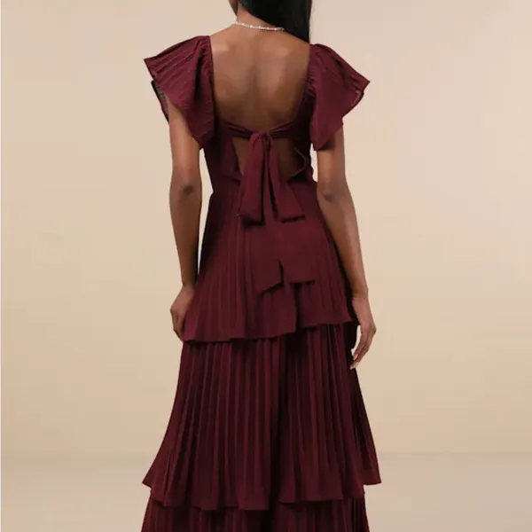 Lulu's Deep Burgundy Maxi Dress - Image 5