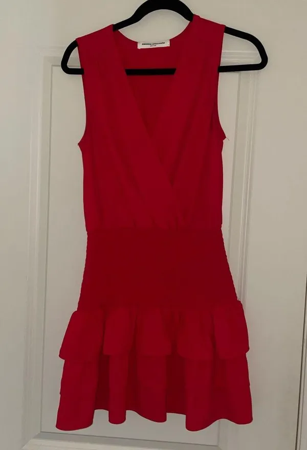 Amanda Uprichard Chantal Dress in Lipstick - Image 2