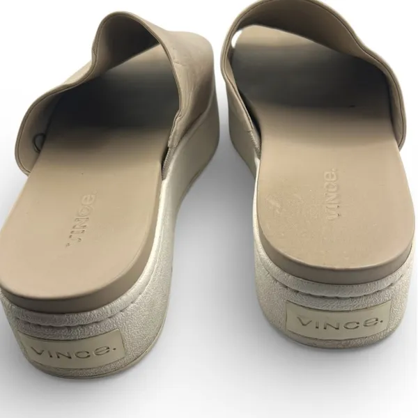Vince 7 Walford platform slide sandal leather upper rubber sole nude designer - Image 4