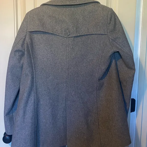 New York & Company Gray Button Down Wool Coat Peacoat - Image 4