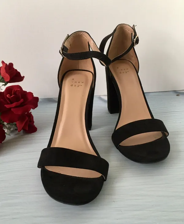 Black Suede Heels, Size 9 - Image 2