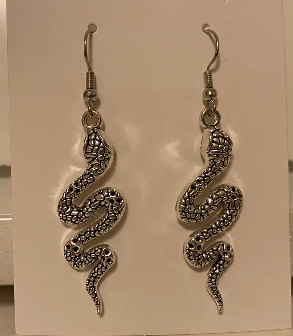 Silver Snake Earrings - Image 2