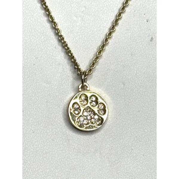 Spartina Gold Tone Paw Print Pendant Necklace With Crystal Accents - Image 6