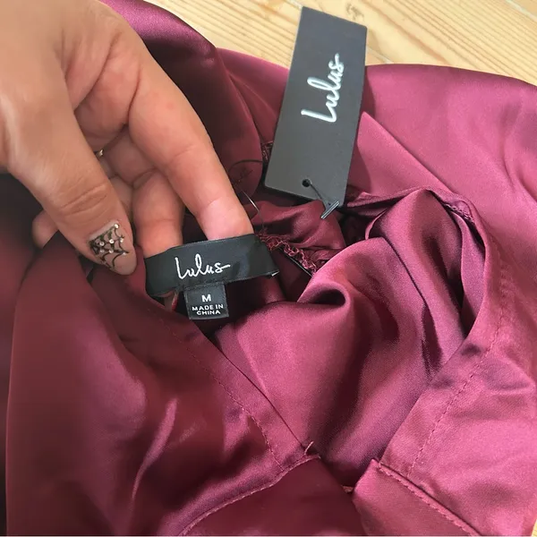 Lulus Classic Elegance Plum Chiffon Sleeveless Mock Neck Maxi Dress – Size M - Image 5
