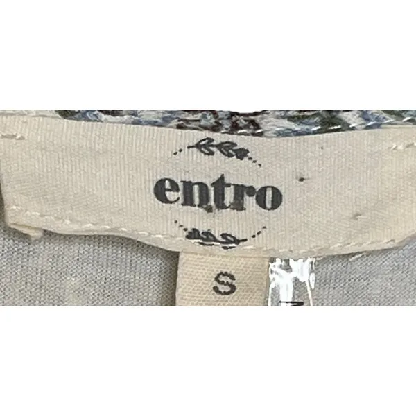 Entro Women's Shift Dress Tunic Floral Tasseled Tie‎ Long Sleeve Lace Up Small - Image 5