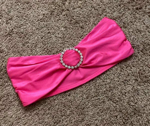 Rue 21 Bandeau Hot Pink Rhinestone Ring Top - Image 4