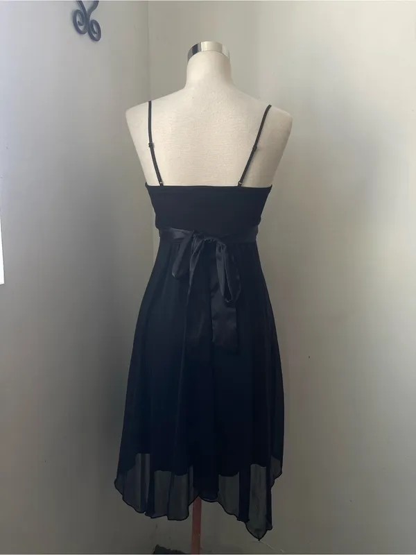 Vintage Frederick's of Hollywood Black Spaghetti-Strap Mini Dress - Image 3