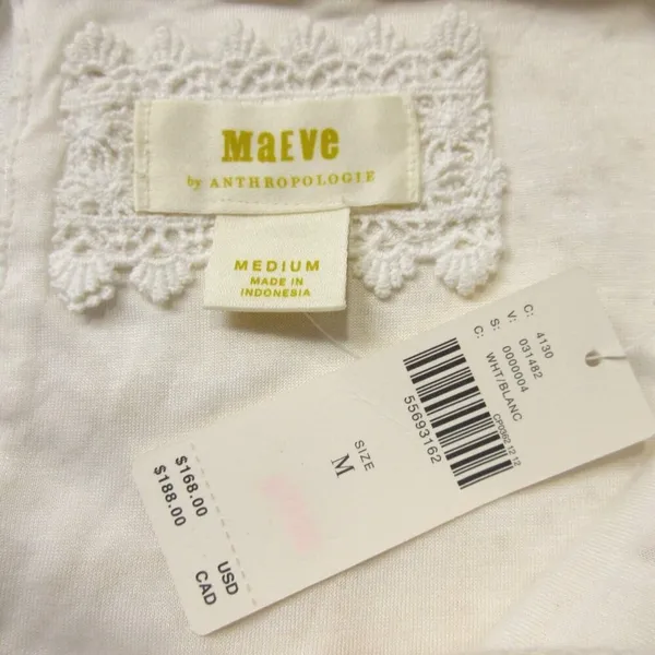 NWT Anthropologie Maeve Rochelle Eyelet Maxi in White Ivory Eyelet Dress M - Image 5