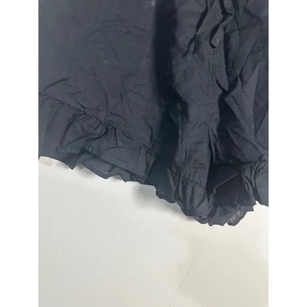 J.Crew Black Cotton‎ Voile Ruffle Beach Shorts XS Elastic Drawstring Summer - Image 3