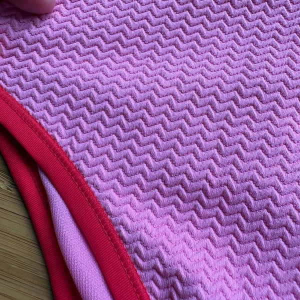 Shade & Shore Small Pink Textured One Piece Swimsuit Scoop Neck Adjustable Red - Image 4