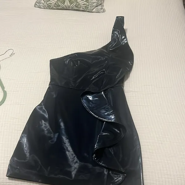 H:ours Aneta Navy Patent Dress XXS $165 - Image 6
