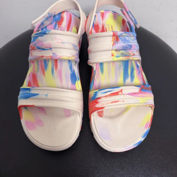 Hunter Ivory Multicolor Bloom Algae Swirl Marble Platform Sandals UK 6 US 8 - Image 5