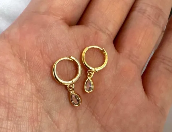 Elegant Teardrop Dangle Drop Earrings for Women Gold - Image 3