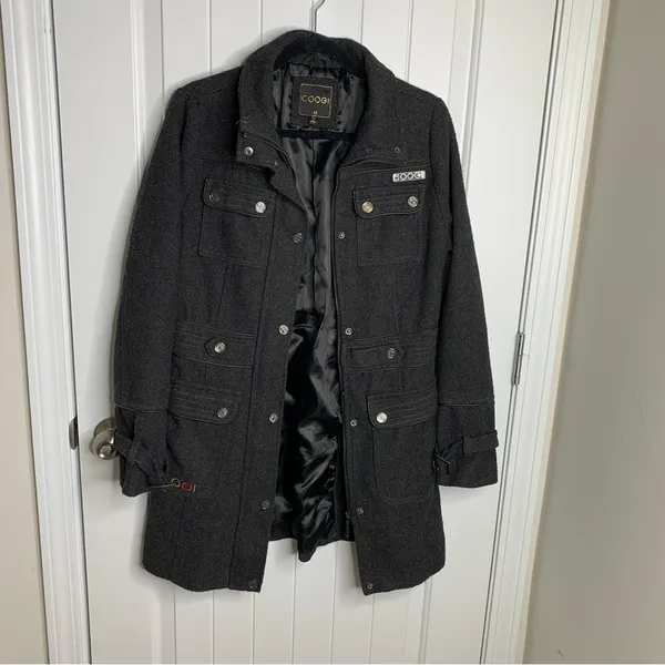 Vintage Coogi y2k zip wool blend trench coat size‎ medium women’s - Image 2
