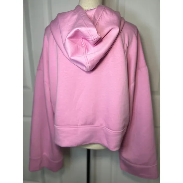 FP Movement Cropped Hoodie Relaxed Fit Large Pink‎ Logo Embroidered Activewear - Image 3
