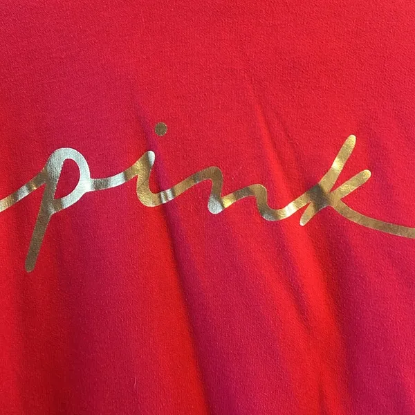 PINK from Victoria’s Secret Red and Gold Hoodie Size Large - Image 2