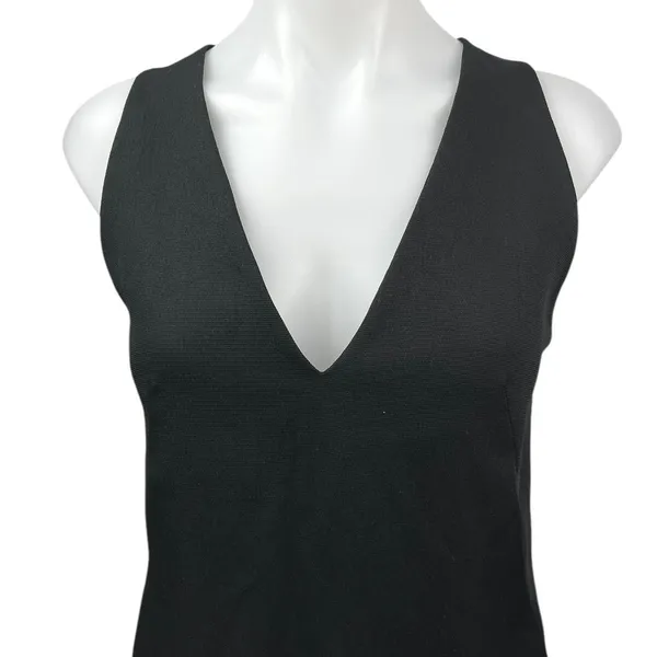 Aritzia Babaton Black Sleeveless V-neck Mini Office Tank Sheath Dress Size 4 - Image 4