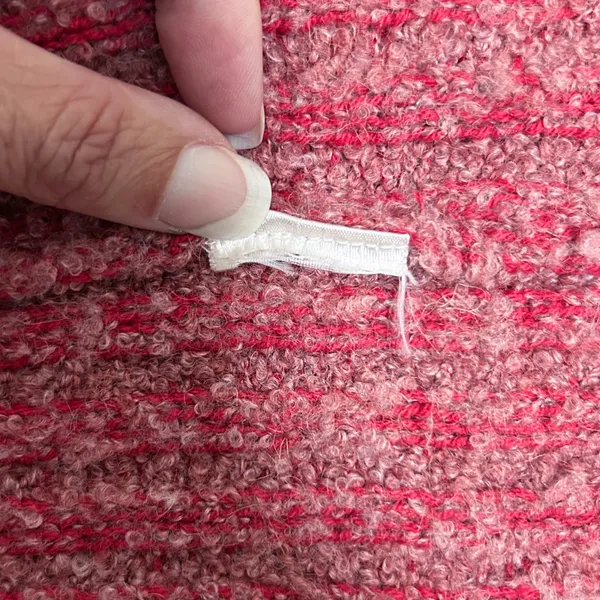 Anthropologie Sleeping On Snow Red Ivory Quillins Jacquard Open Vest Duster M/LP - Image 7