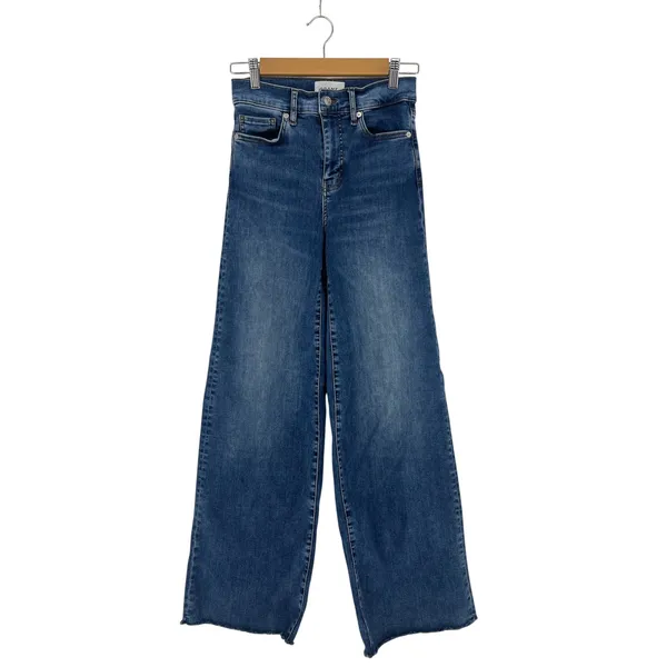 FRAME‎ Le Slim Palazzo Raw Fray Wide Leg Jeans Mermaid Size 25 - Image 2