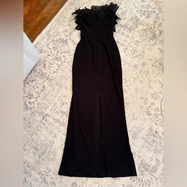 Lulus Evening Excellence Black Ruffled Strapless Mermaid Maxi Dress size XS NWT - Image 5