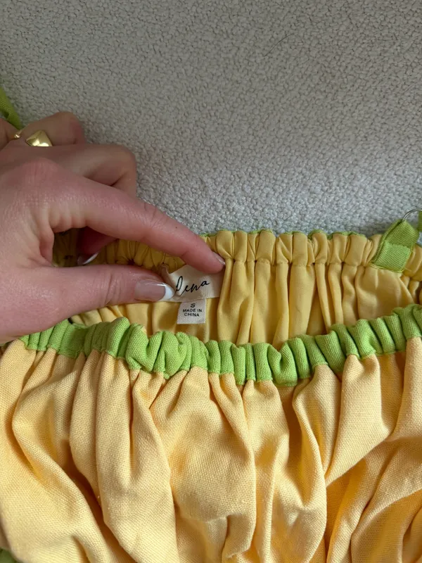 Orange and green flowy mini dress - Image 4