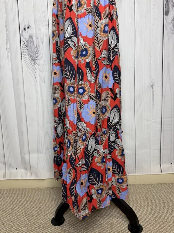 Ee:some Floral Tiered Ruffled Maxi Sundress Size L Smocked Back Sleeveless - Image 12