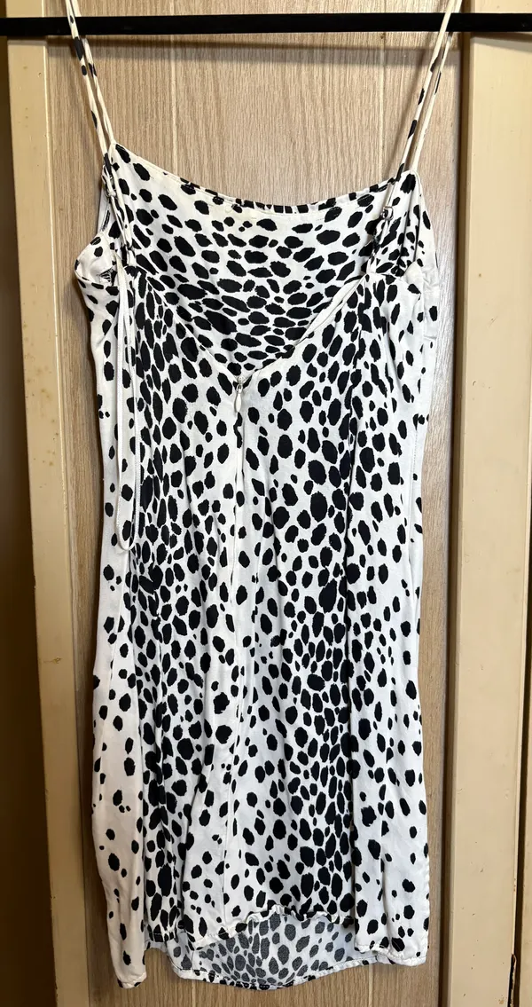 Bershka Black & White Animal Print Slip Dress - Image 2