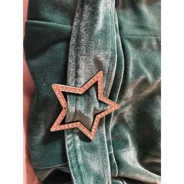 NEW Y2K Johnny Wujek Evergreen Velvet Mini Prom Dress Size M - Image 4