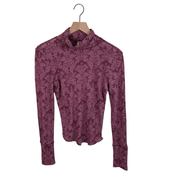 Intimately Free People You And I Long Sleeve Mock Neck Top Size Small Mauve Pink - Image 2